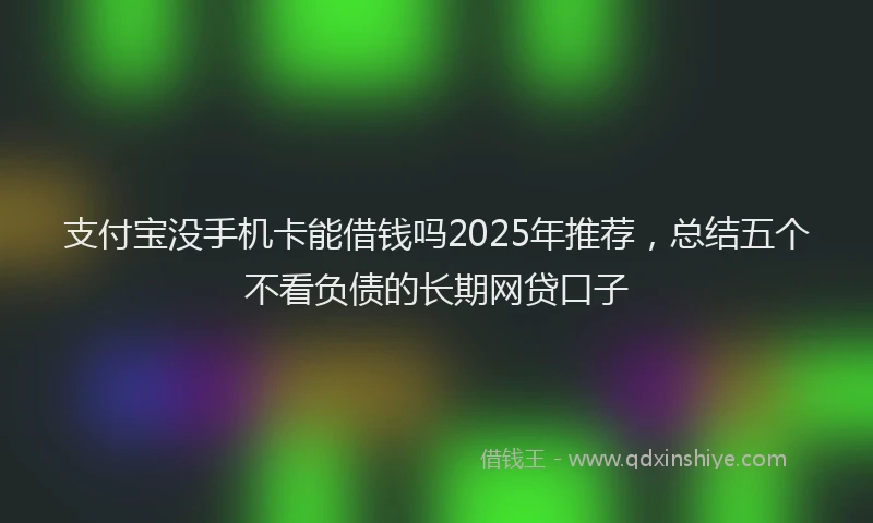 支付宝没手机卡能借钱吗2025年推荐，总结五个不看负债的长期网贷口子