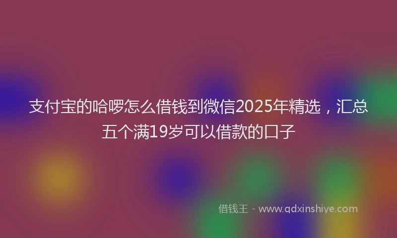 支付宝的哈啰怎么借钱到微信2025年精选，汇总五个满19岁可以借款的口子