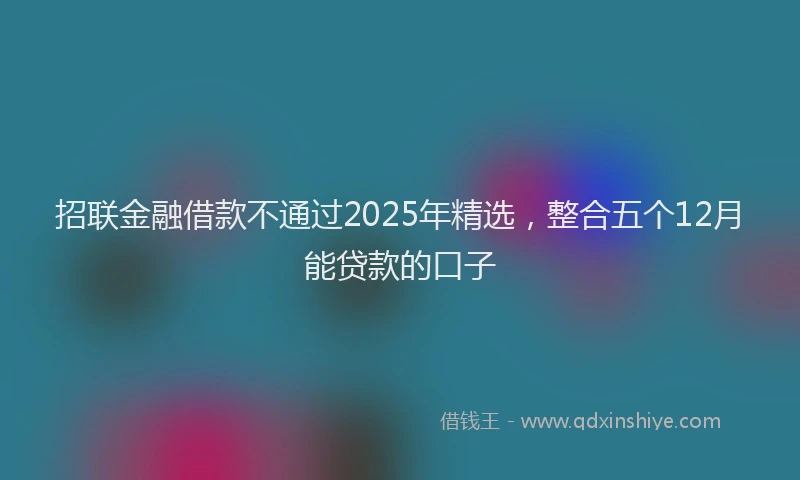 招联金融借款不通过2025年精选，整合五个12月能贷款的口子