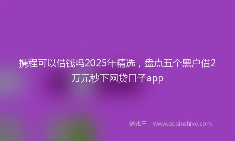 携程可以借钱吗2025年精选，盘点五个黑户借2万元秒下网贷口子app