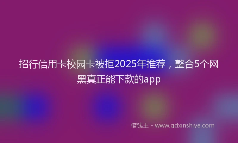 招行信用卡校园卡被拒2025年推荐，整合5个网黑真正能下款的app