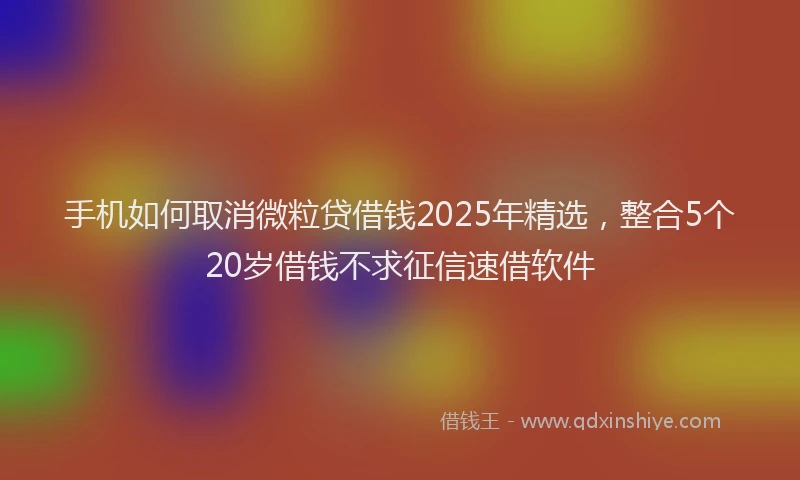 手机如何取消微粒贷借钱2025年精选，整合5个20岁借钱不求征信速借软件
