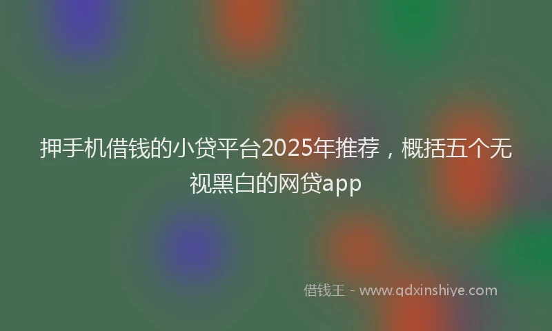 押手机借钱的小贷平台2025年推荐，概括五个无视黑白的网贷app