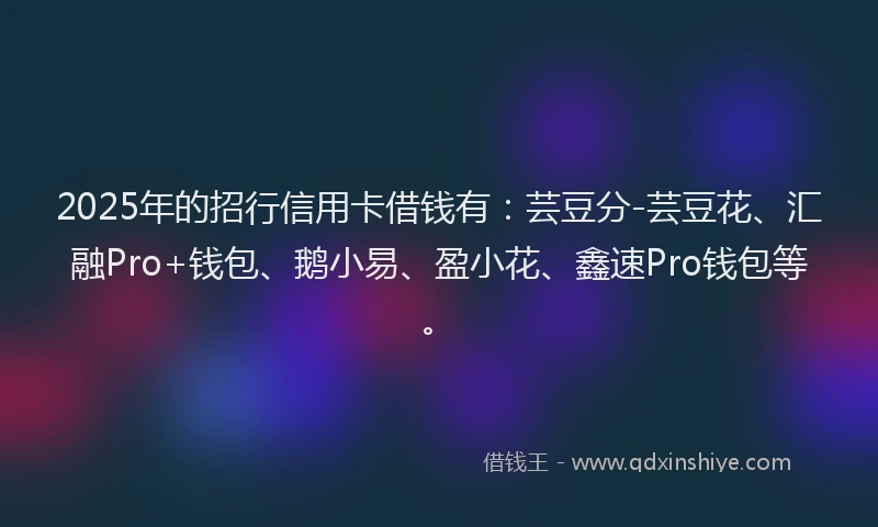 2025年的招行信用卡借钱有：芸豆分-芸豆花、汇融Pro+钱包、鹅小易、盈小花、鑫速Pro钱包等。