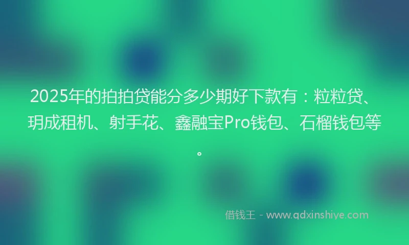 2025年的拍拍贷能分多少期好下款有：粒粒贷、玥成租机、射手花、鑫融宝Pro钱包、石榴钱包等。