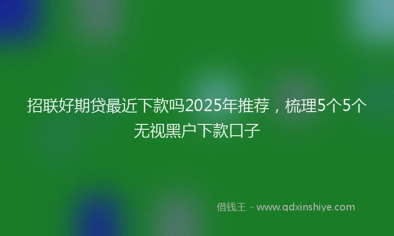招联好期贷最近下款吗2025年推荐，梳理5个5个无视黑户下款口子
