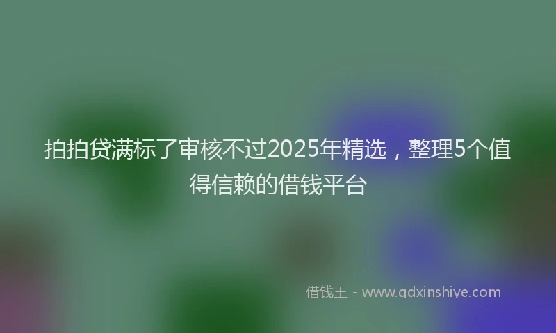 拍拍贷满标了审核不过2025年精选，整理5个值得信赖的借钱平台