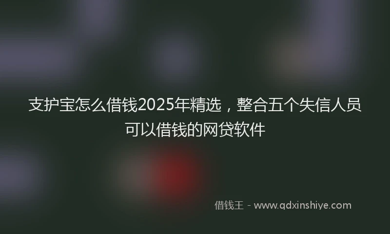 支护宝怎么借钱2025年精选，整合五个失信人员可以借钱的网贷软件