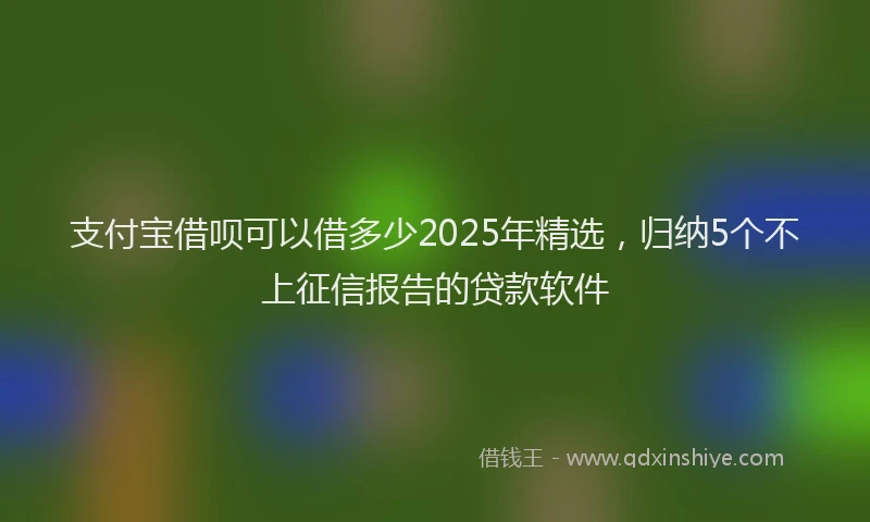 支付宝借呗可以借多少2025年精选，归纳5个不上征信报告的贷款软件