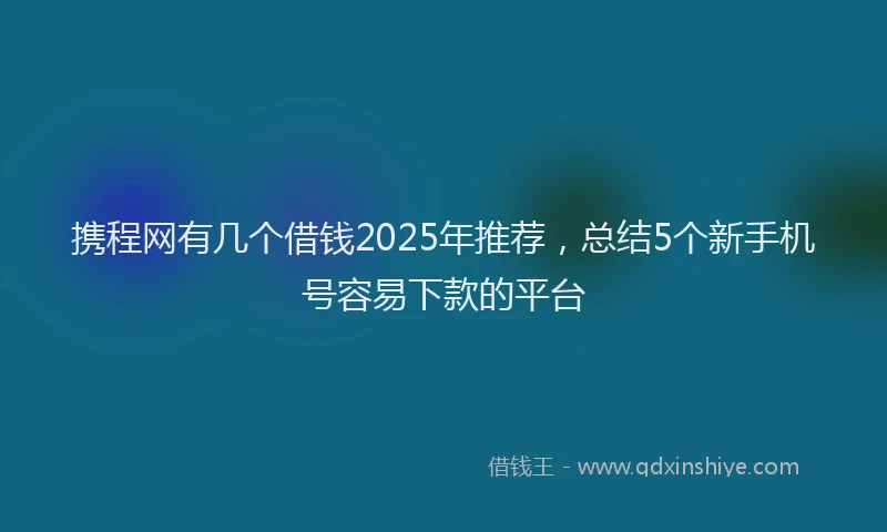 携程网有几个借钱2025年推荐，总结5个新手机号容易下款的平台