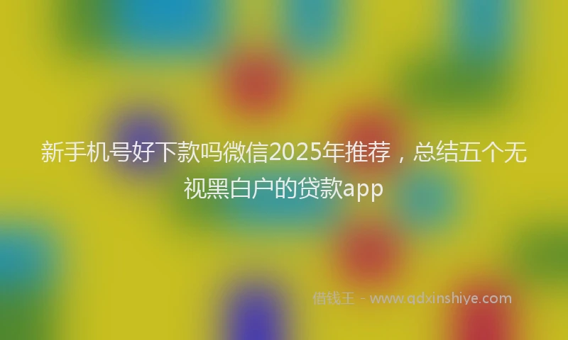 新手机号好下款吗微信2025年推荐，总结五个无视黑白户的贷款app