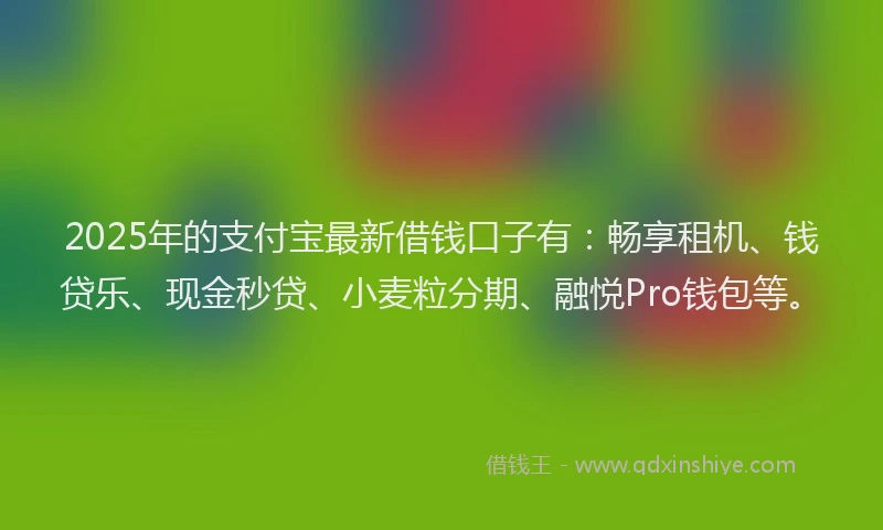 2025年的支付宝最新借钱口子有：畅享租机、钱贷乐、现金秒贷、小麦粒分期、融悦Pro钱包等。