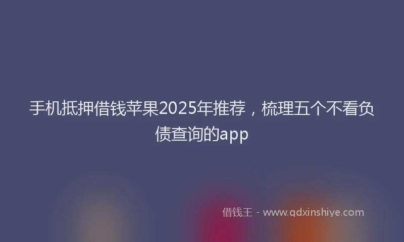 手机抵押借钱苹果2025年推荐，梳理五个不看负债查询的app