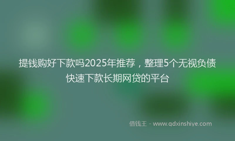 提钱购好下款吗2025年推荐，整理5个无视负债快速下款长期网贷的平台