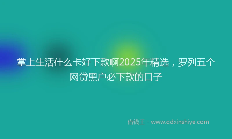 掌上生活什么卡好下款啊2025年精选，罗列五个网贷黑户必下款的口子