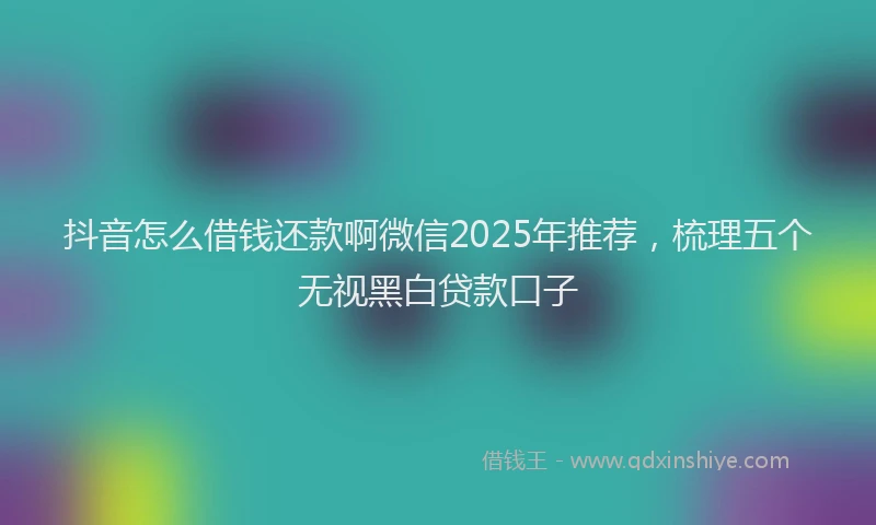 抖音怎么借钱还款啊微信2025年推荐，梳理五个无视黑白贷款口子