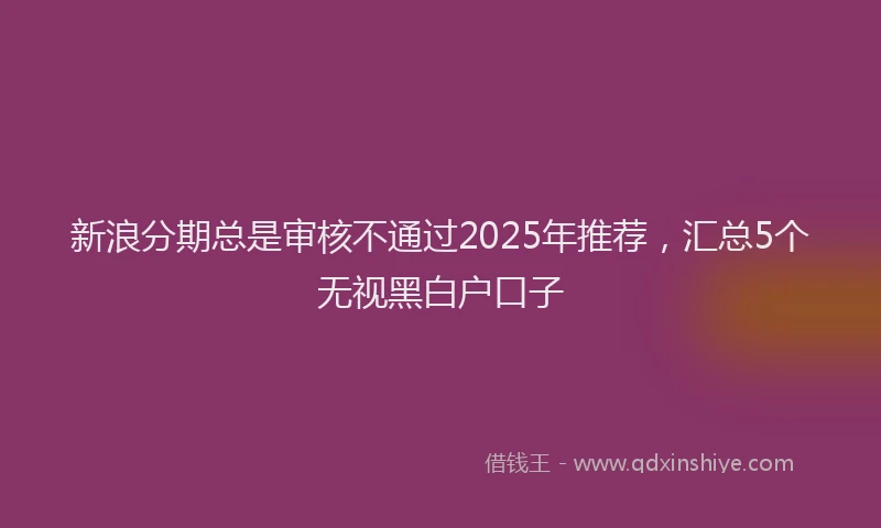 新浪分期总是审核不通过2025年推荐，汇总5个无视黑白户口子