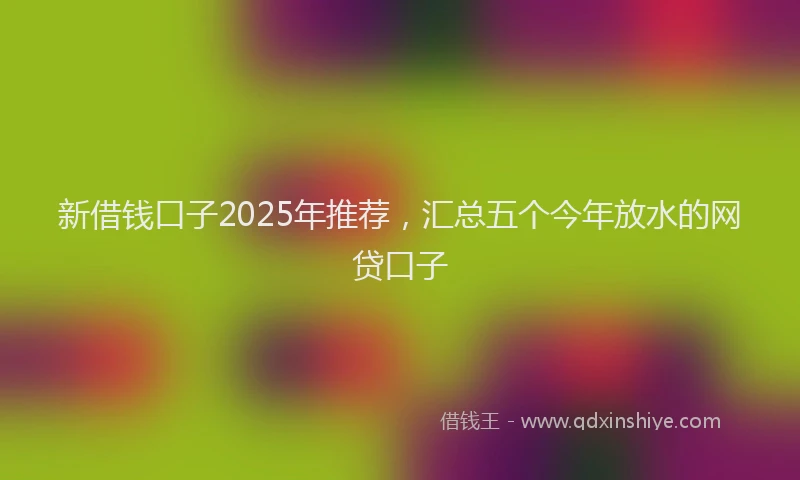 新借钱口子2025年推荐，汇总五个今年放水的网贷口子