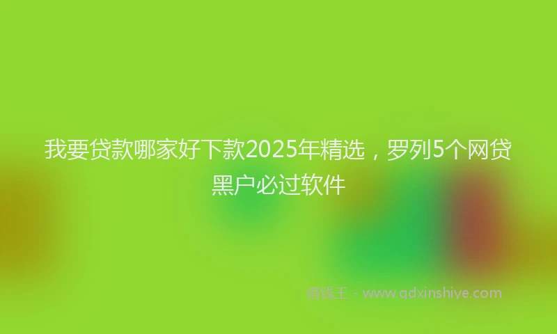 我要贷款哪家好下款2025年精选，罗列5个网贷黑户必过软件