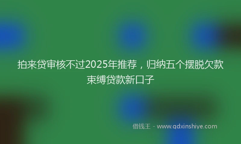拍来贷审核不过2025年推荐，归纳五个摆脱欠款束缚贷款新口子