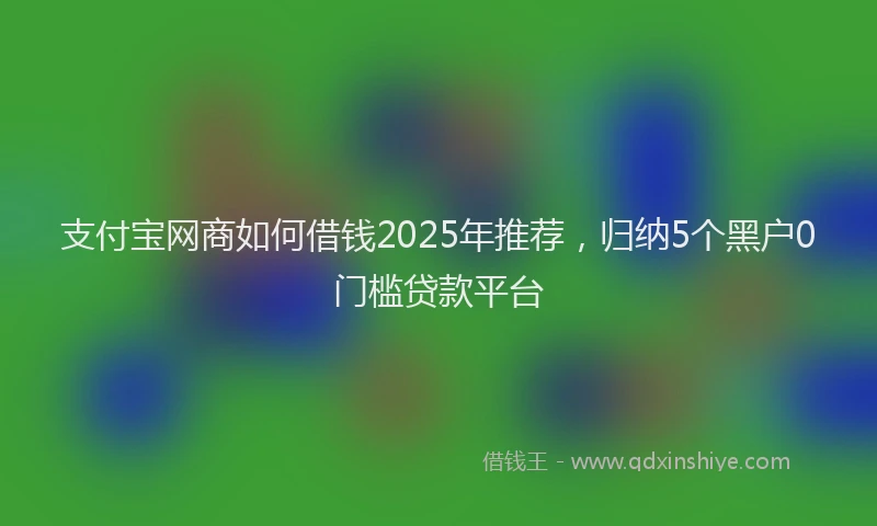 支付宝网商如何借钱2025年推荐，归纳5个黑户0门槛贷款平台