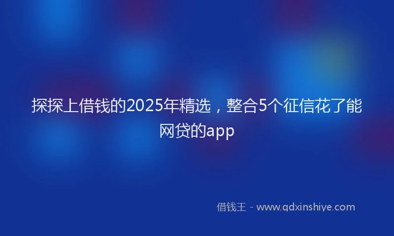 探探上借钱的2025年精选，整合5个征信花了能网贷的app
