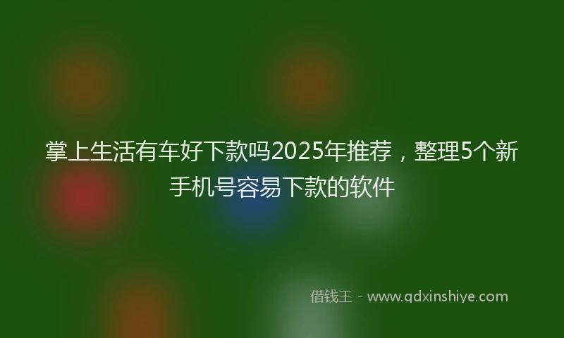 掌上生活有车好下款吗2025年推荐，整理5个新手机号容易下款的软件