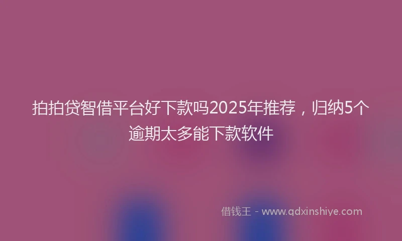 拍拍贷智借平台好下款吗2025年推荐，归纳5个逾期太多能下款软件