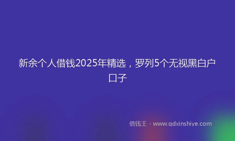 新余个人借钱2025年精选，罗列5个无视黑白户口子