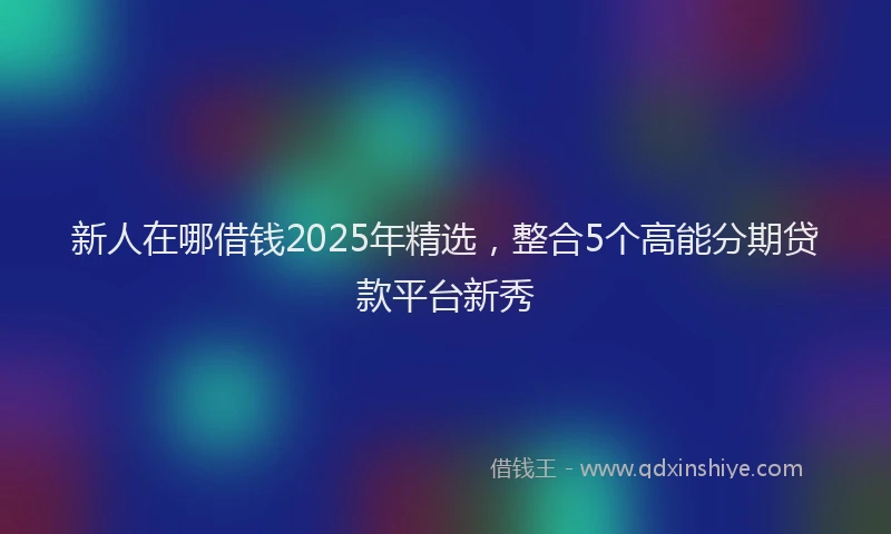 新人在哪借钱2025年精选，整合5个高能分期贷款平台新秀