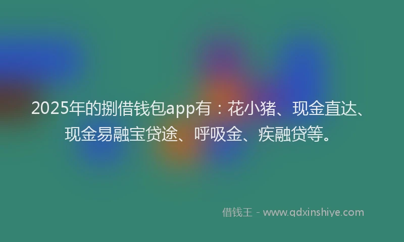 2025年的捌借钱包app有：花小猪、现金直达、现金易融宝贷途、呼吸金、疾融贷等。