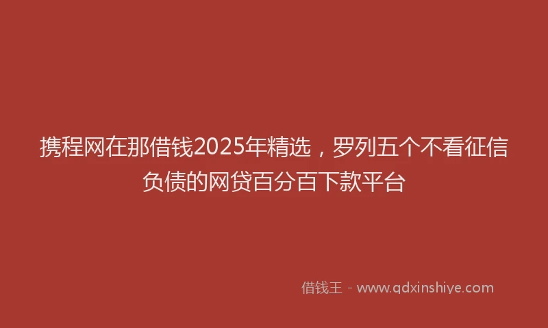 携程网在那借钱2025年精选，罗列五个不看征信负债的网贷百分百下款平台