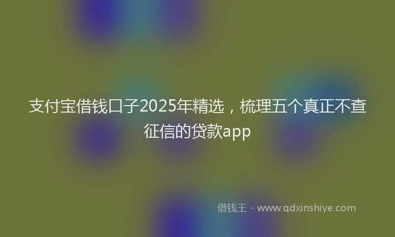 支付宝借钱口子2025年精选，梳理五个真正不查征信的贷款app