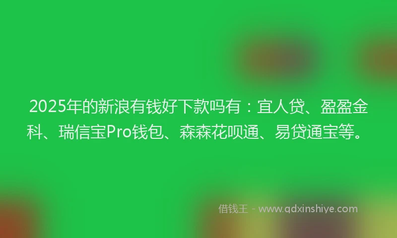 2025年的新浪有钱好下款吗有：宜人贷、盈盈金科、瑞信宝Pro钱包、森森花呗通、易贷通宝等。