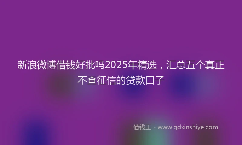 新浪微博借钱好批吗2025年精选，汇总五个真正不查征信的贷款口子