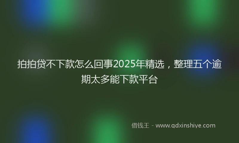 拍拍贷不下款怎么回事2025年精选，整理五个逾期太多能下款平台