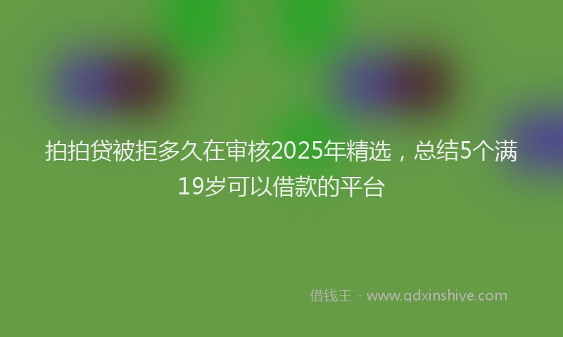 拍拍贷被拒多久在审核2025年精选，总结5个满19岁可以借款的平台