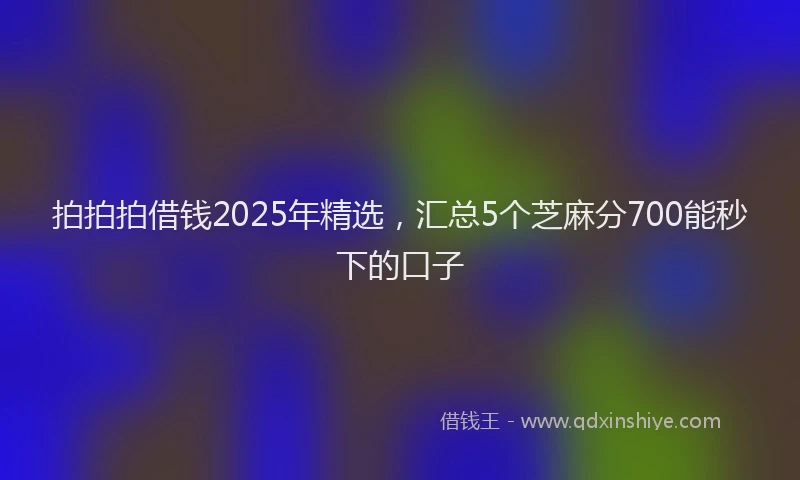 拍拍拍借钱2025年精选，汇总5个芝麻分700能秒下的口子