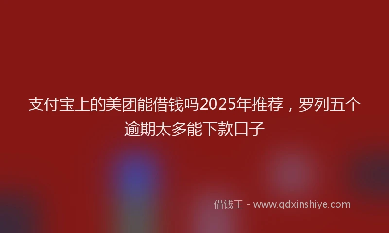 支付宝上的美团能借钱吗2025年推荐，罗列五个逾期太多能下款口子