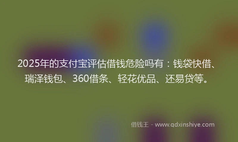 2025年的支付宝评估借钱危险吗有：钱袋快借、瑞泽钱包、360借条、轻花优品、还易贷等。