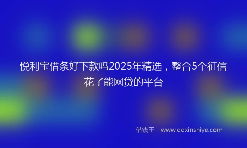 悦利宝借条好下款吗2025年精选，整合5个征信花了能网贷的平台