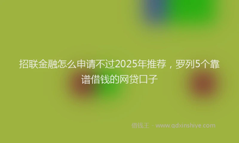 招联金融怎么申请不过2025年推荐，罗列5个靠谱借钱的网贷口子