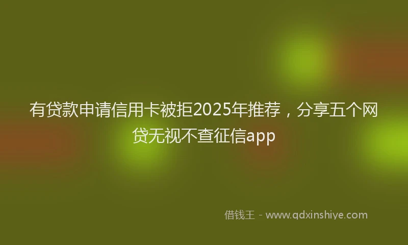 有贷款申请信用卡被拒2025年推荐，分享五个网贷无视不查征信app