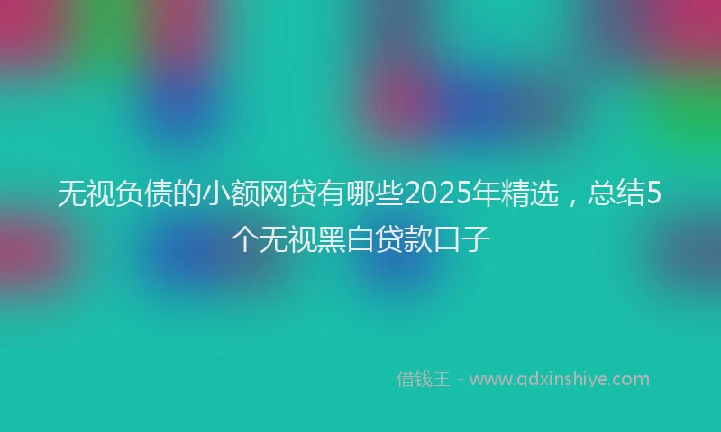 无视负债的小额网贷有哪些2025年精选，总结5个无视黑白贷款口子