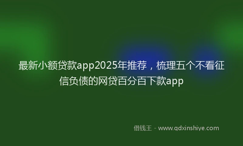 最新小额贷款app2025年推荐，梳理五个不看征信负债的网贷百分百下款app