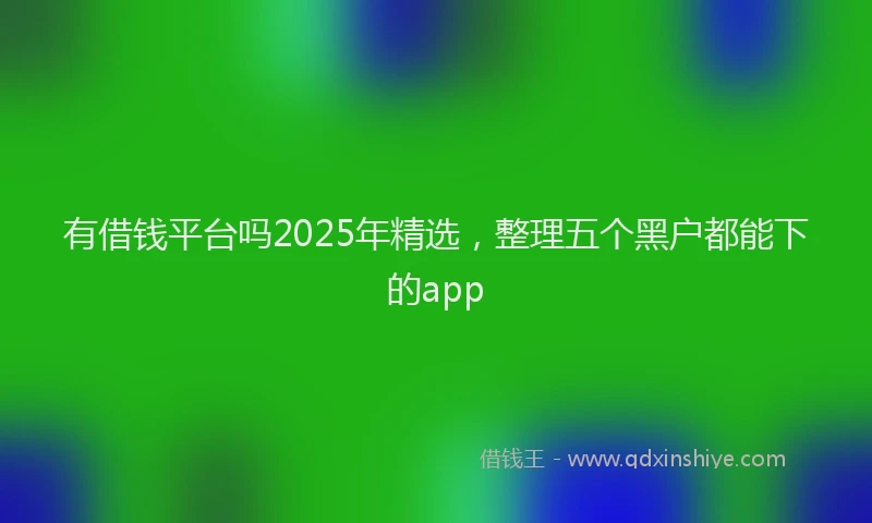 有借钱平台吗2025年精选，整理五个黑户都能下的app