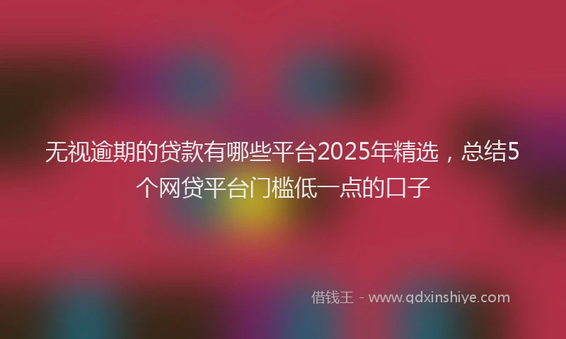 无视逾期的贷款有哪些平台2025年精选，总结5个网贷平台门槛低一点的口子