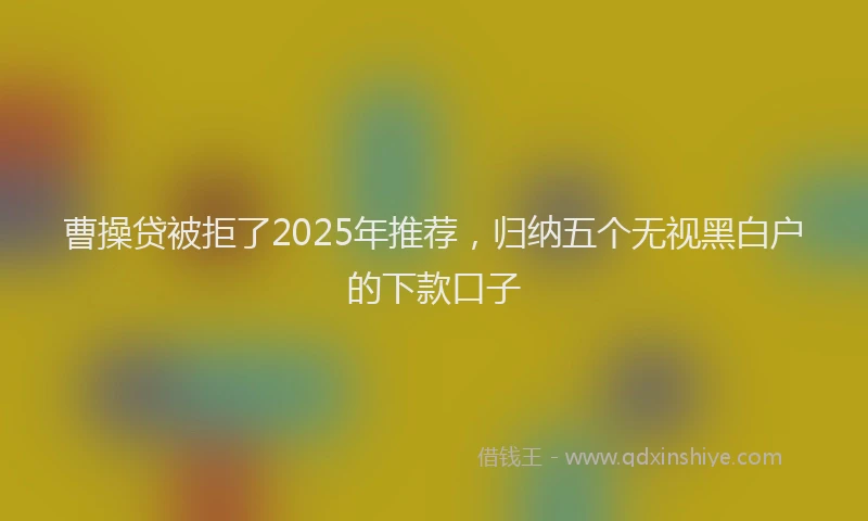 曹操贷被拒了2025年推荐，归纳五个无视黑白户的下款口子