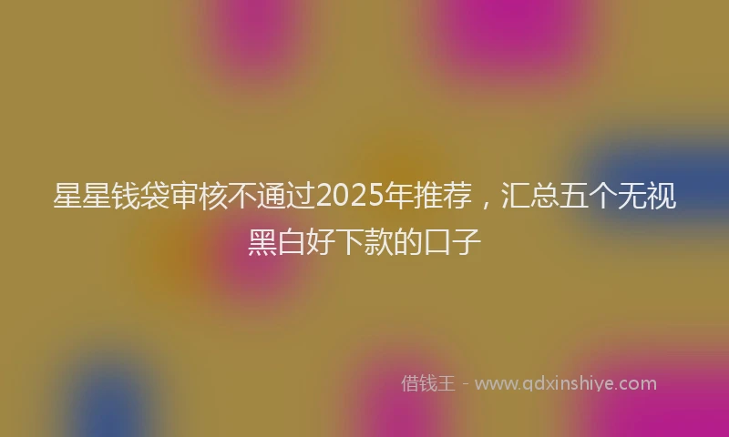 星星钱袋审核不通过2025年推荐，汇总五个无视黑白好下款的口子