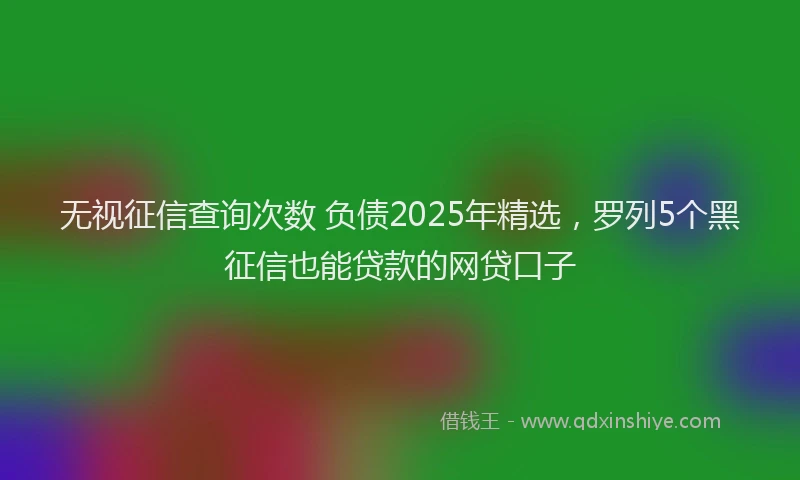 无视征信查询次数 负债2025年精选，罗列5个黑征信也能贷款的网贷口子